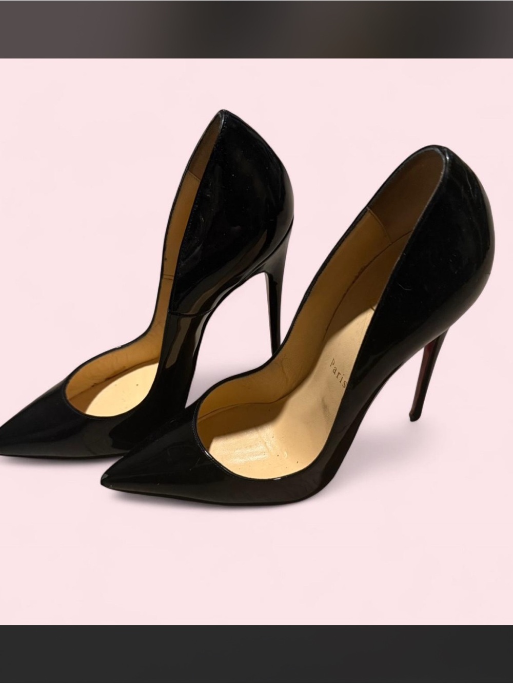 Christian Louboutin Black Patent Leather So Kate 100 Pointed Stiletto Pumps